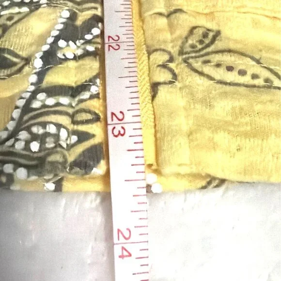 Kim Rogers Yellow Floral Lightweight Zip-Up Hoodie Petite Large - Picture 5 of 5